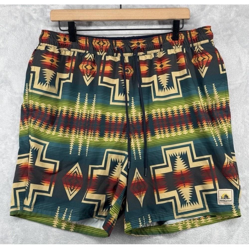 Pendleton Aztec Multicolor Classic Shoreside Swim Trunks Hydroliner Men's Size L